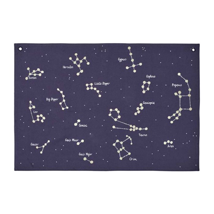 Ferm Living Constellation Tekstilkort Dark Blue