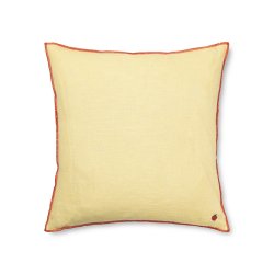 Ferm Living Contrast Linen Pude - 40x40 cm - Lemon
