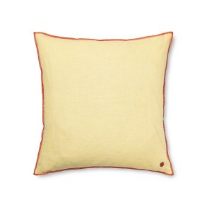 Ferm Living Contrast Linen Pude - 40x40 cm - Lemon