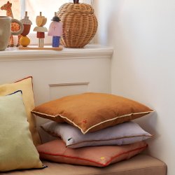 Ferm Living Contrast Linen Pude - 40x40 cm - Lemon