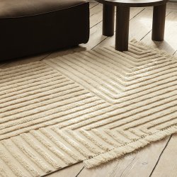 Ferm Living Crease Uldtppe 160x250 cm Light Sand