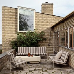 Ferm Living Desert 1-Seater Stripe Cashmere/Chocolate