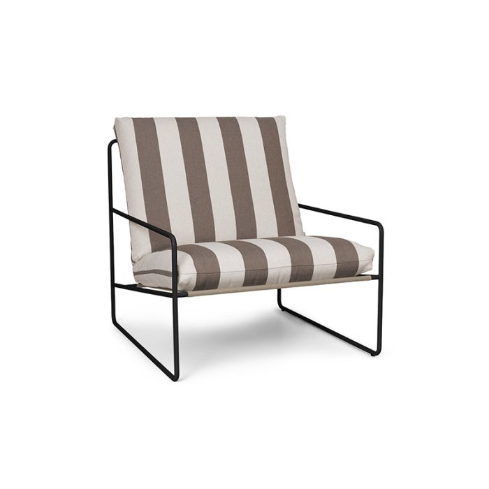 Ferm Living Desert 1-Seater Stripe Sort/Chocolate
