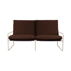 Ferm Living Desert 2-seater Pure Boucl� Cashmere/Chestnut