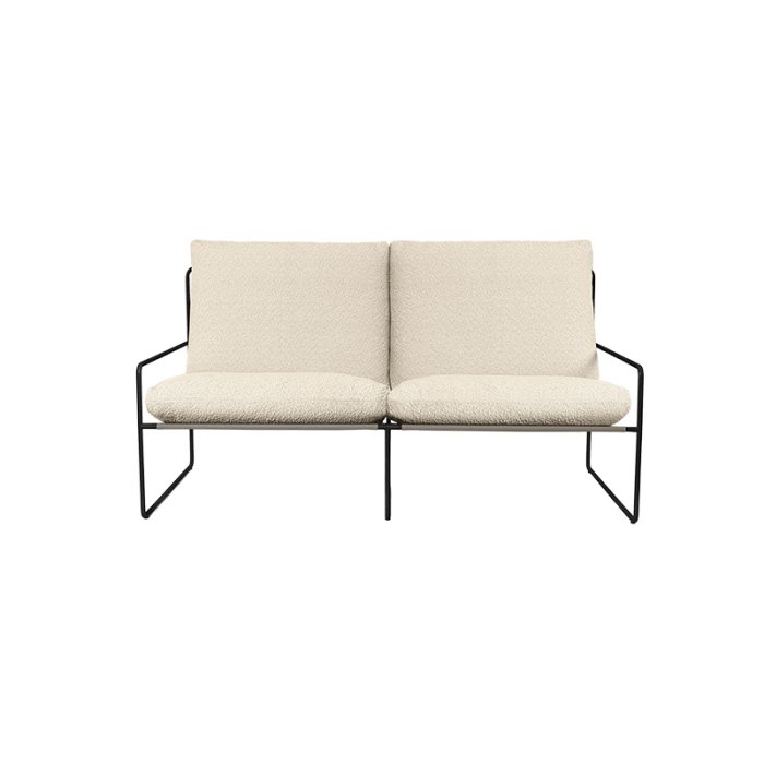 Ferm Living Desert 2-Seater Pure Boucl� Sort/Off-White