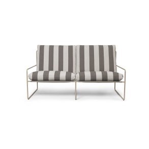 Ferm Living Desert 2-Seater Stripe Cashmere/Chocolate