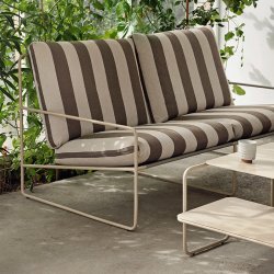 Ferm Living Desert 2-Seater Stripe Cashmere/Chocolate