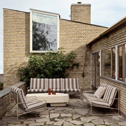 Ferm Living Desert 2-Seater Stripe Cashmere/Chocolate