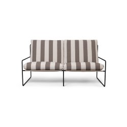 Ferm Living Desert 2-Seater Stripe Sort/Chocolate