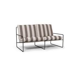 Ferm Living Desert 2-Seater Stripe Sort/Chocolate