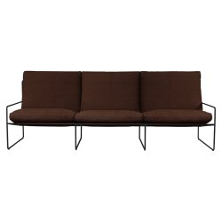 Ferm Living Desert 3-seater Pure Boucl� Sort/Chestnut
