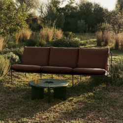 Ferm Living Desert 3-seater Pure Boucl� Sort/Chestnut