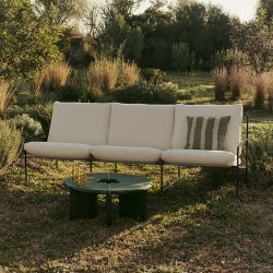 Ferm Living Desert 3-Seater Pure Boucl� Sort/Off-White