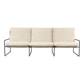 Ferm Living Desert 3-Seater Pure Boucl� Sort/Off-White