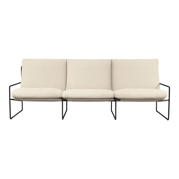 Ferm Living Desert 3-Seater Pure Boucl� Sort/Off-White