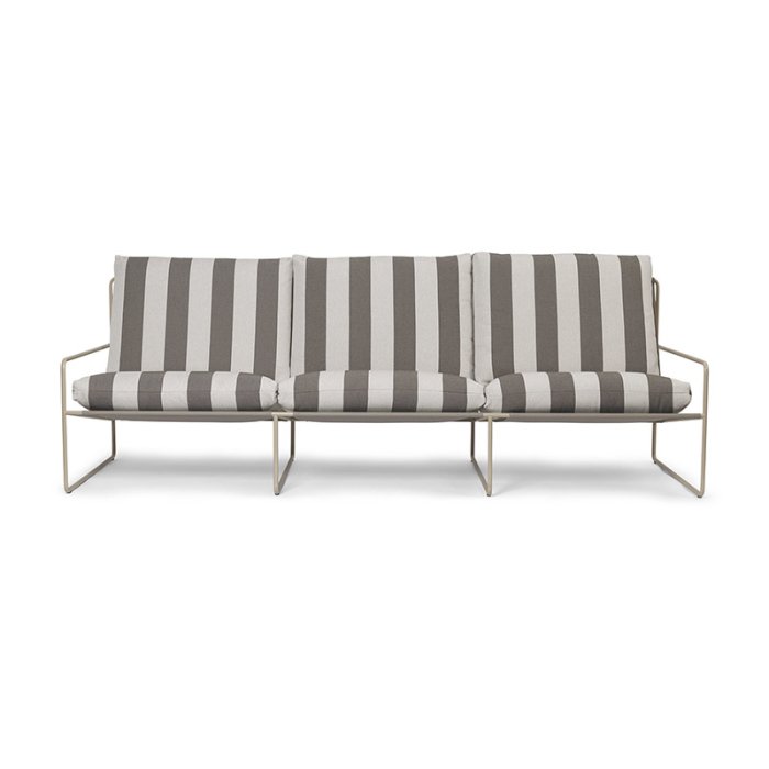 Ferm Living Desert 3-Seater Stripe Cashmere/Chocolate