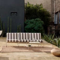 Ferm Living Desert 3-Seater Stripe Cashmere/Chocolate