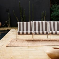 Ferm Living Desert 3-Seater Stripe Cashmere/Chocolate