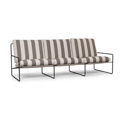 Ferm Living Desert 3-Seater Stripe Sort/Chocolate