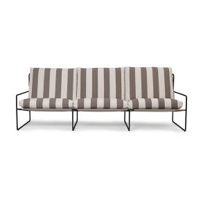 Ferm Living Desert 3-Seater Stripe Sort/Chocolate