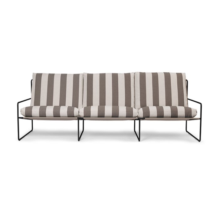 Ferm Living Desert 3-Seater Stripe Sort/Chocolate
