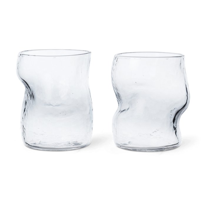 Ferm Living Dimple Glas 2 stk. Klar