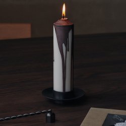 Ferm Living Dryp Bloklys H20 cm Dark Chocolate