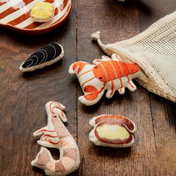 Ferm Living Legest - Embroidered Seafood