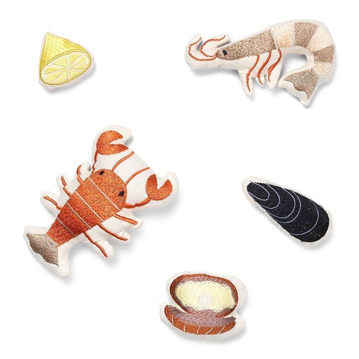 Ferm Living Legest - Embroidered Seafood