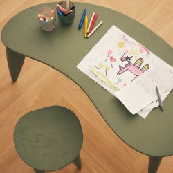 Ferm Living Feve Kids Skammel Elm Green