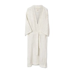 Ferm Living Field Robe Morgenkbe - Off-white/Chocolate