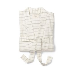 Ferm Living Field Robe Morgenkbe - Off-white/Chocolate