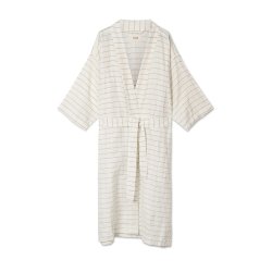 Ferm Living Field Robe Morgenkbe - Off-white/Chocolate