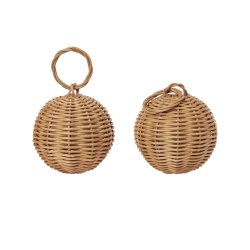 Ferm Living Flettede Kugler 2 stk. Natur