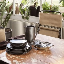 Ferm Living Flow Tallerken Sort Large