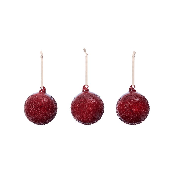 Ferm Living Flurry Glaskugler Medium S�t af 3 Picante Red