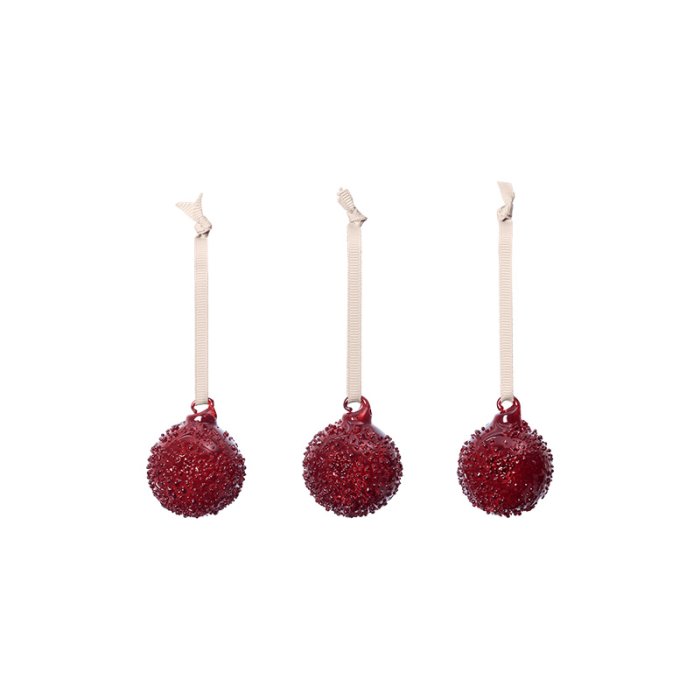Ferm Living Flurry Glaskugler Small S�t af 3 Picante Red
