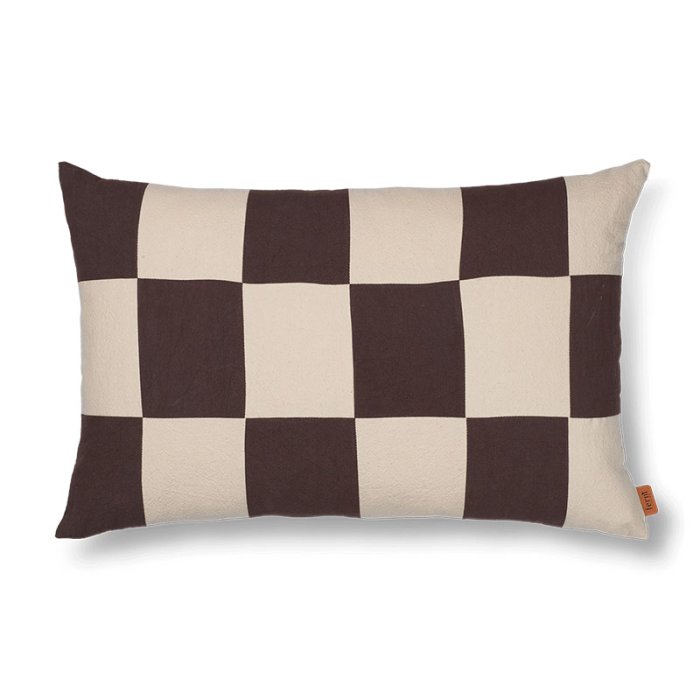 Ferm Living Fold Patchwork Pude - 40x60 cm - Coffee/Undyed