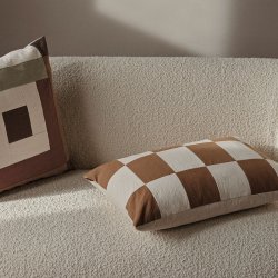 Ferm Living Fold Patchwork Pude - 60x40 cm - Sugar kelp/Undyed