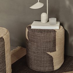 Ferm Living Forene Cylinder Puf - Tan/Chocolate