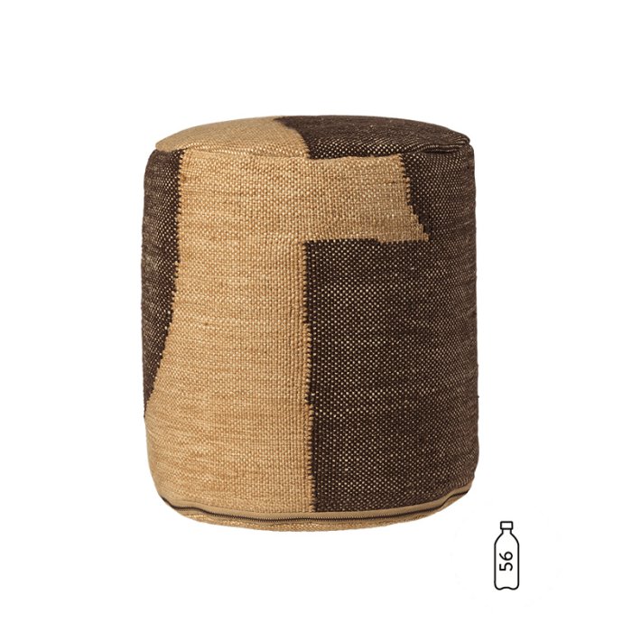 Ferm Living Forene Cylinder Puf - Tan/Chocolate