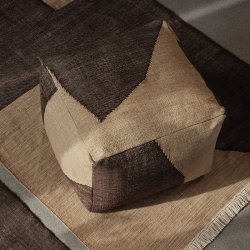Ferm Living Forene Square Puf - Tan/Chocolate