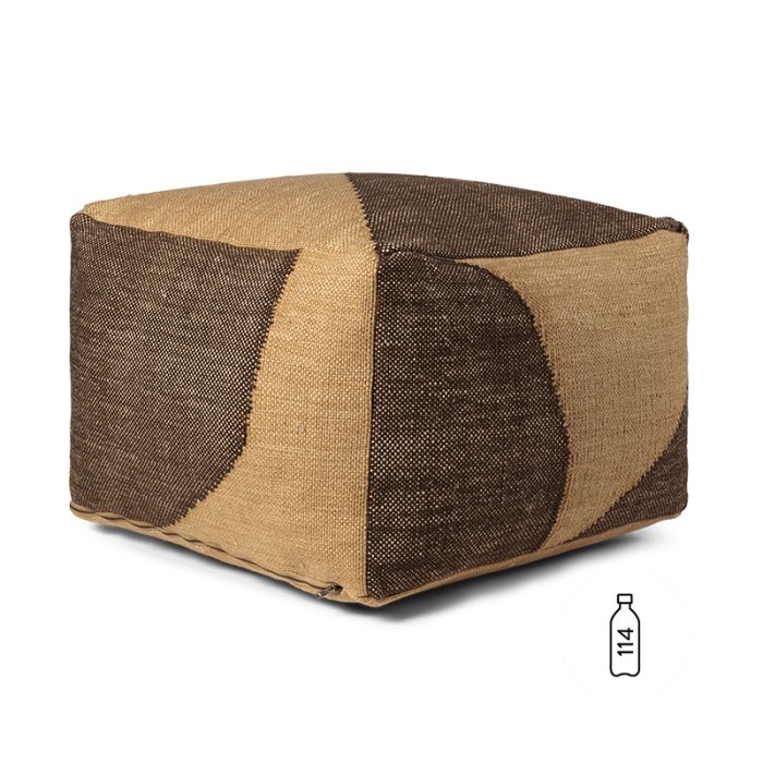 Ferm Living Forene Square Puf - Tan/Chocolate