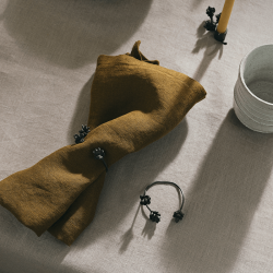 Ferm Living Forest Servietringe - Sort Messing - 4 stk.