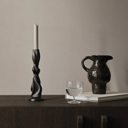  Ferm Living Gale Lysestage Sort Aluminium Medium