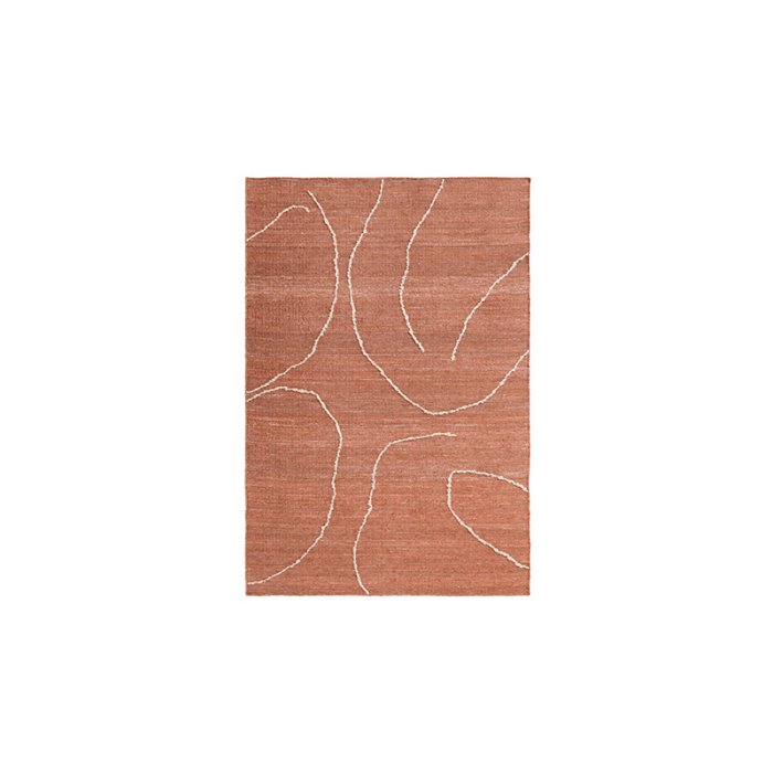 Ferm Living Gesso Jute Tppe 140x200 cm Terracotta/Off-white