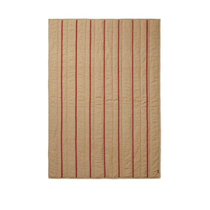 Ferm Living Grand Quilted Tppe - Camel/Red