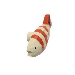 Ferm Living Harbour Hook Knage Fisk Stribet Baked Clay/Light Cele