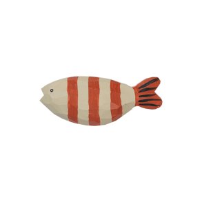 Ferm Living Harbour Hook Knage Fisk Stribet Baked Clay/Light Cele