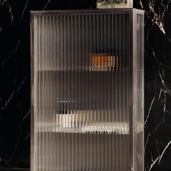 Ferm Living Haze Vgskab Reeded Glass 35x100 cm Rustfrit Stl